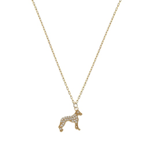 GARGANTILLA ORO 18KL PERRO CIRCONITAS