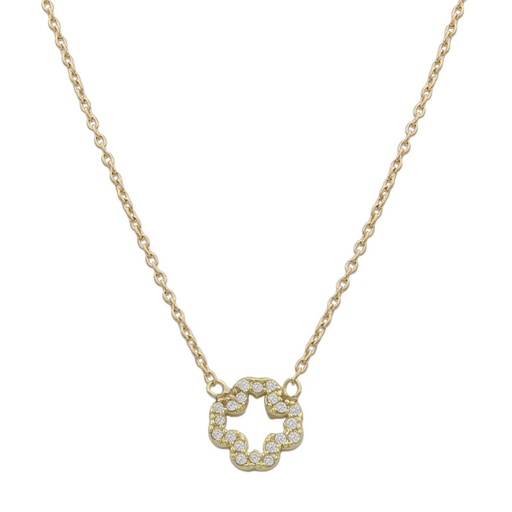 GARGANTILLA ORO 18KL TREBOL CIRCONITAS