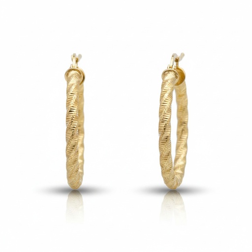 AROS ORO 18KL RIZADOS - 25MM