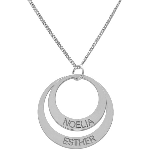 GARGANTILLA PLATA 925MM - 2 CIRCULOS - 26MM