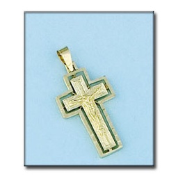 [C189] CRUZ EN ORO DE 18KL CON CRISTO - 14X26MM