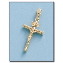 [C102C] CRUZ EN ORO DE 18KL CON CRISTO - 15X24MM