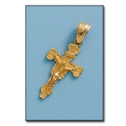 [C364] CRUZ EN ORO DE 18KL CON CRISTO - 15X28MM