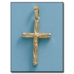 [C2521F] CRUZ EN ORO DE 18KL CON CRISTO - 16X27MM