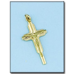 [C194] CRUZ EN ORO DE 18KL CON CRISTO - 16X32MM