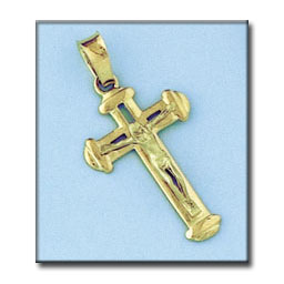 [C1965] CRUZ EN ORO DE 18KL CON CRISTO - 17X27MM