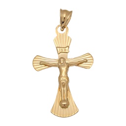 [C455] CRUZ EN ORO DE 18KL CON CRISTO - 17X28MM