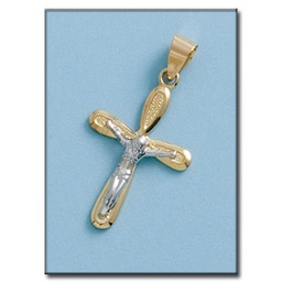 [C354] CRUZ EN ORO DE 18KL CON CRISTO - 17X28MM