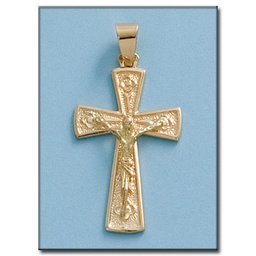 [C31] CRUZ EN ORO DE 18KL CON CRISTO - 18X30MM