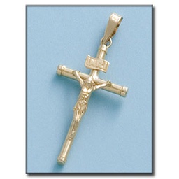 [C104C] CRUZ EN ORO DE 18KL CON CRISTO - 18X32MM