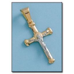 [C357] CRUZ EN ORO DE 18KL CON CRISTO - 19X31MM