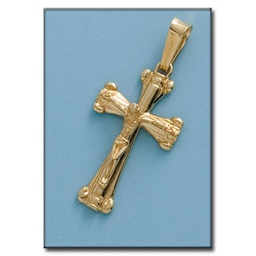 [C392] CRUZ EN ORO DE 18KL CON CRISTO - 19X34MM