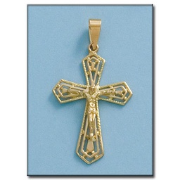 [C29] CRUZ EN ORO DE 18KL CON CRISTO - 20X30MM