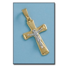 [C361] CRUZ EN ORO DE 18KL CON CRISTO - 20X32MM