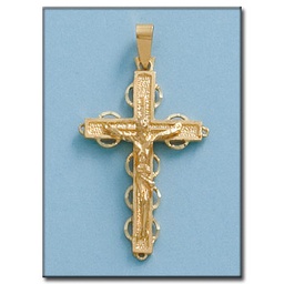 [C32] CRUZ EN ORO DE 18KL CON CRISTO - 20X32MM