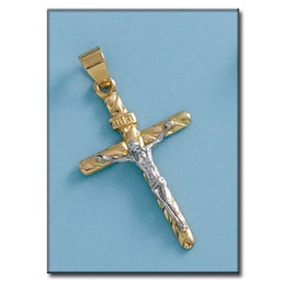 [C356] CRUZ EN ORO DE 18KL CON CRISTO - 20X32MM