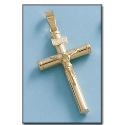 [C122CF] CRUZ EN ORO DE 18KL CON CRISTO - 20X34MM