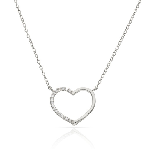 GARGANTILLA PLATA 925MM CORAZON CIRCONITAS