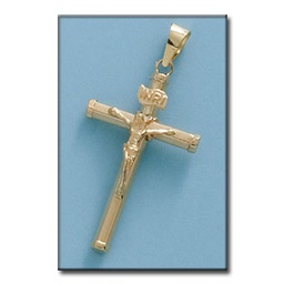 [C4013F] CRUZ EN ORO DE 18KL CON CRISTO - 20X34MM