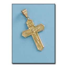 [C340] CRUZ EN ORO DE 18KL CON CRISTO - 21X31MM