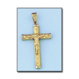 [C428F] CRUZ EN ORO DE 18KL CON CRISTO - 21X35MM