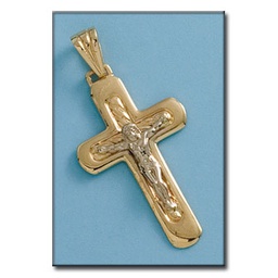 [C360] CRUZ EN ORO DE 18KL CON CRISTO - 21X36MM