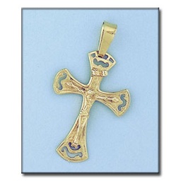 [C1979] CRUZ EN ORO DE 18KL CON CRISTO - 22X32MM