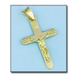 [C192] CRUZ EN ORO DE 18KL CON CRISTO - 22X33MM