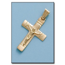 [C384] CRUZ EN ORO DE 18KL CON CRISTO - 22X33MM