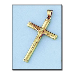 [C3028F] CRUZ EN ORO DE 18KL CON CRISTO - 24X38MM