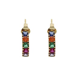 [P1491] AROS ORO 18KL + PIEDRAS COLORES - 5MM