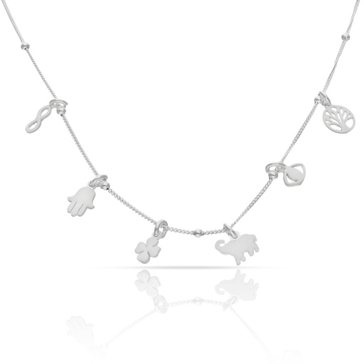 GARGANTILLA PLATA 925MM MINI CHARMS AMULETOS ESMALTADOS