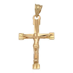 [C456] CRUZ ORO 18KL CON CRISTO - 17X28MM