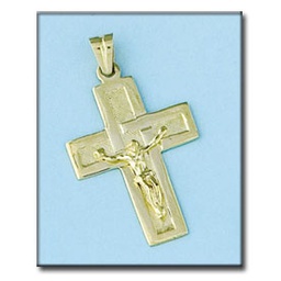 [C187] CRUZ ORO 18KL CON CRISTO - 24X36MM