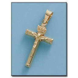 [C4011F] CRUZ ORO 18KL CRISTO - 15X26MM