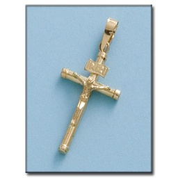 [C102F] CRUZ ORO 18KL CRISTO - 15X28MM