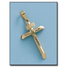 [C125F] CRUZ ORO 18KL CRISTO - 15X38MM