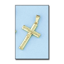 [C3024F] CRUZ ORO 18KL CRISTO - 16X28MM