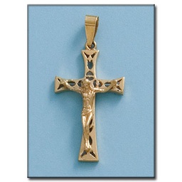 [C28] CRUZ ORO 18KL CRISTO - 16X30MM