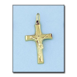 [C2117] CRUZ ORO 18KL CRISTO - 19X32MM