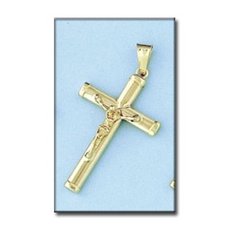 [C3026F] CRUZ ORO 18KL CRISTO - 20X34MM