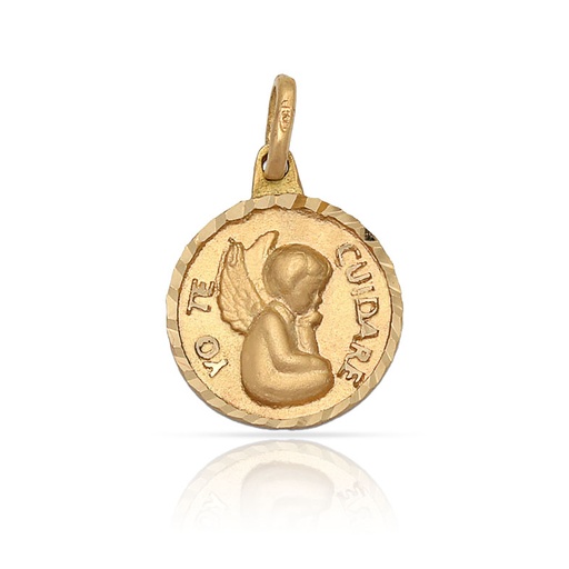 MEDALLA ORO 18KL "YO TE CUIDARE" - 13MM