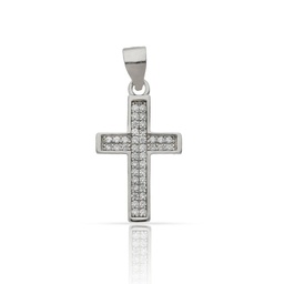 [AG655] CRUZ PLATA 925MM CIRCONITAS - 12x21MM