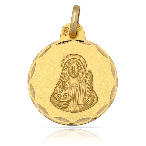 MEDALLA ORO 18KL SANTA LUCIA - 19MM