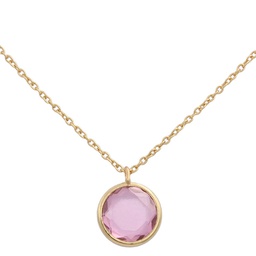 [G637] GARGANTILLA CIRCULO ORO 18KL PIEDRA ROSA