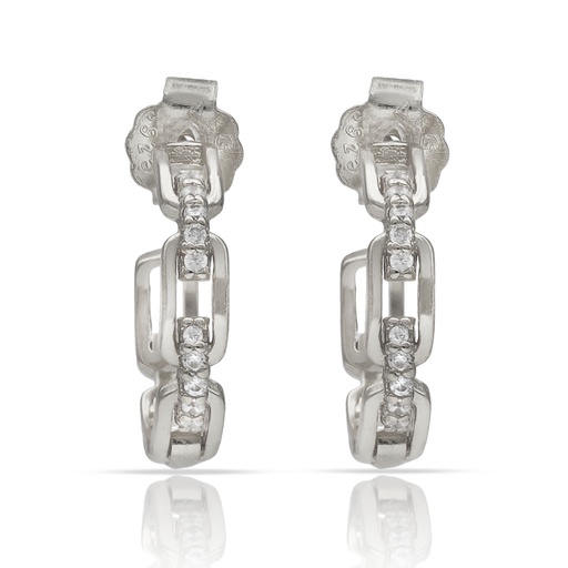 AROS PLATA 925MM ESLABONES + CIRCONITAS - 12MM