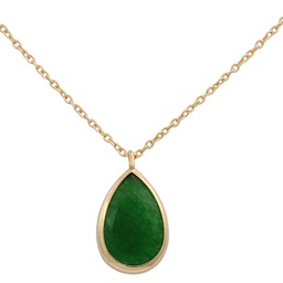 [G641] GARGANTILLA LAGRIMA ORO 18KL COLOR JADE