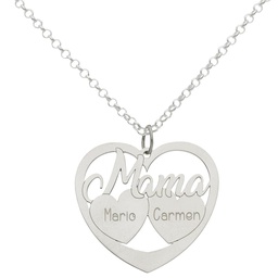 [AG2090] GARGANTILLA MAMA + 2 CORAZONES PLATA 925MM