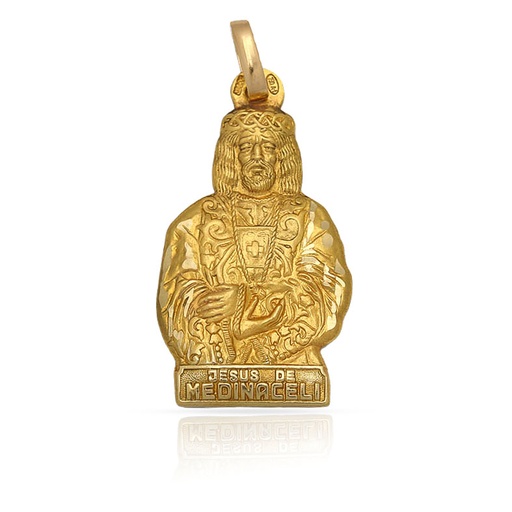 MEDALLA PLATA CHAPADA EN ORO CRISTO MEDINACELI - 13x24MM