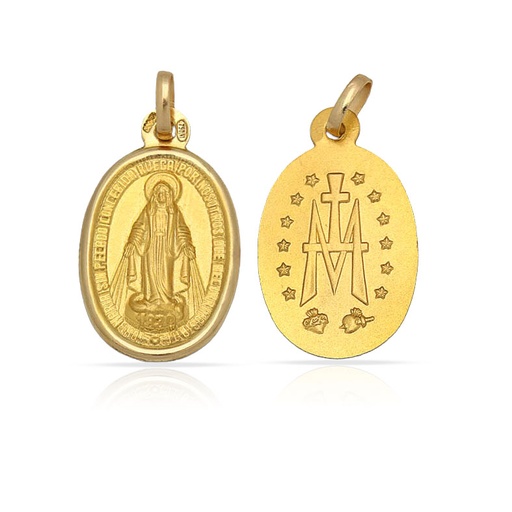 MEDALLA PLATA CHAPADA EN ORO V. MILAGROSA - 11x18MM